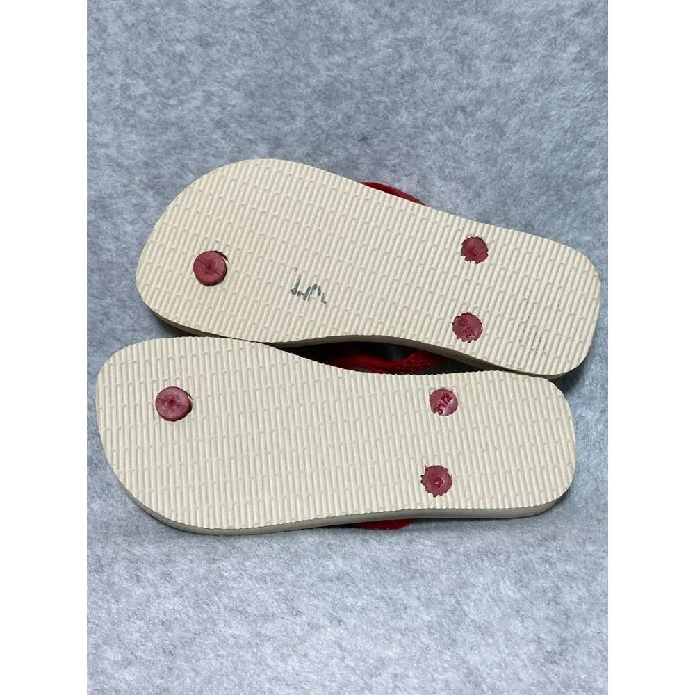 Havaianas Flip Flops Disney Mickey Mouse Minnie Youth Size 2Y Sandals Red Green